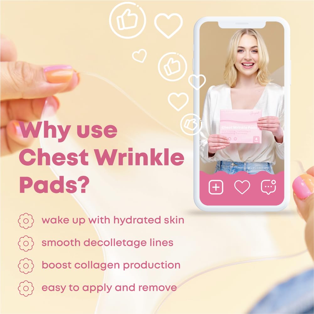 Bayside Chest Wrinkle Patches Reusable | 4ct Anti-Aging Décolleté Pads
