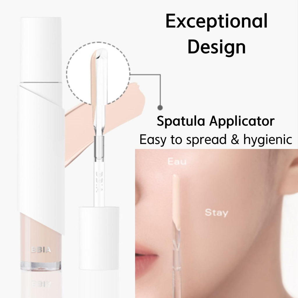 BBIA EAU Stay Concealer – All-Day Natural Coverage, Spatula Applicator, Vegan