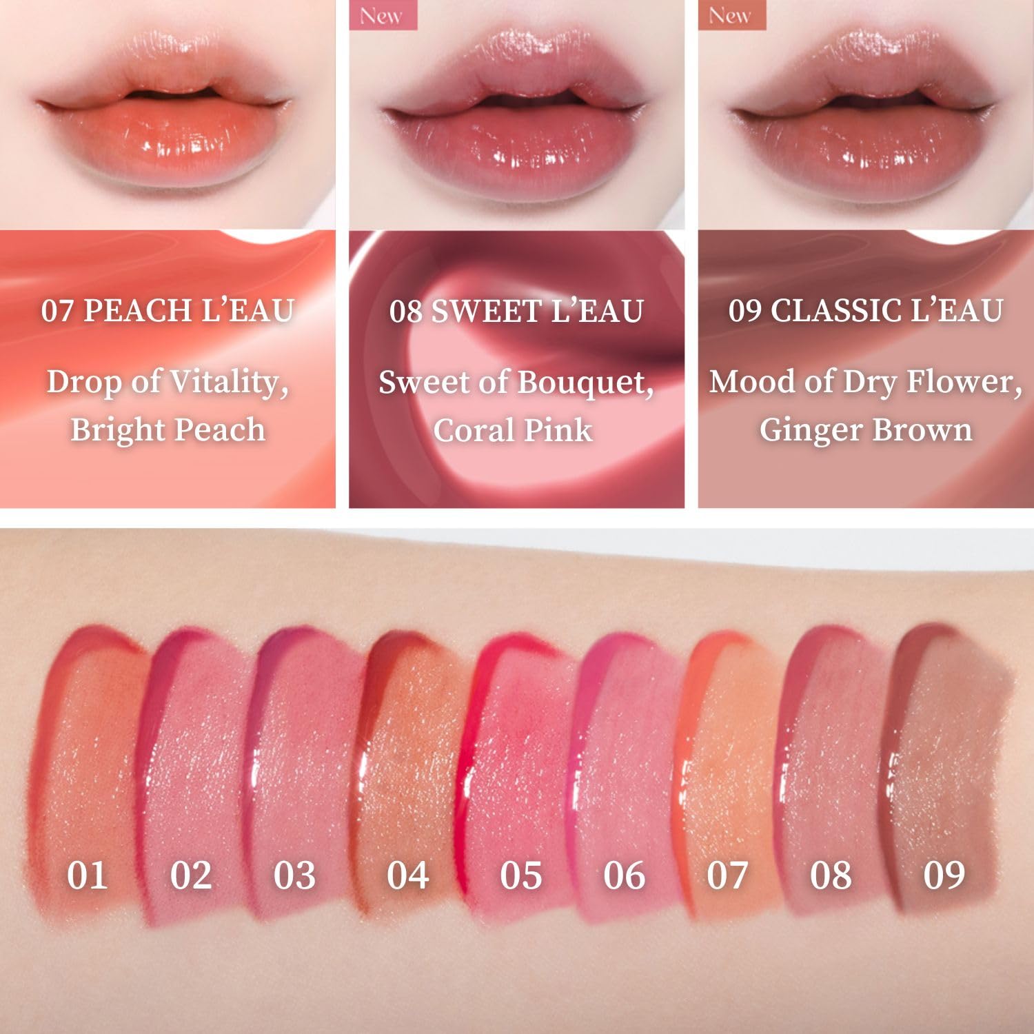 BBIA L’EAU Tint 05 Peony – Glossy Water Lip Stain | Long-Lasting Moisture & High Shine