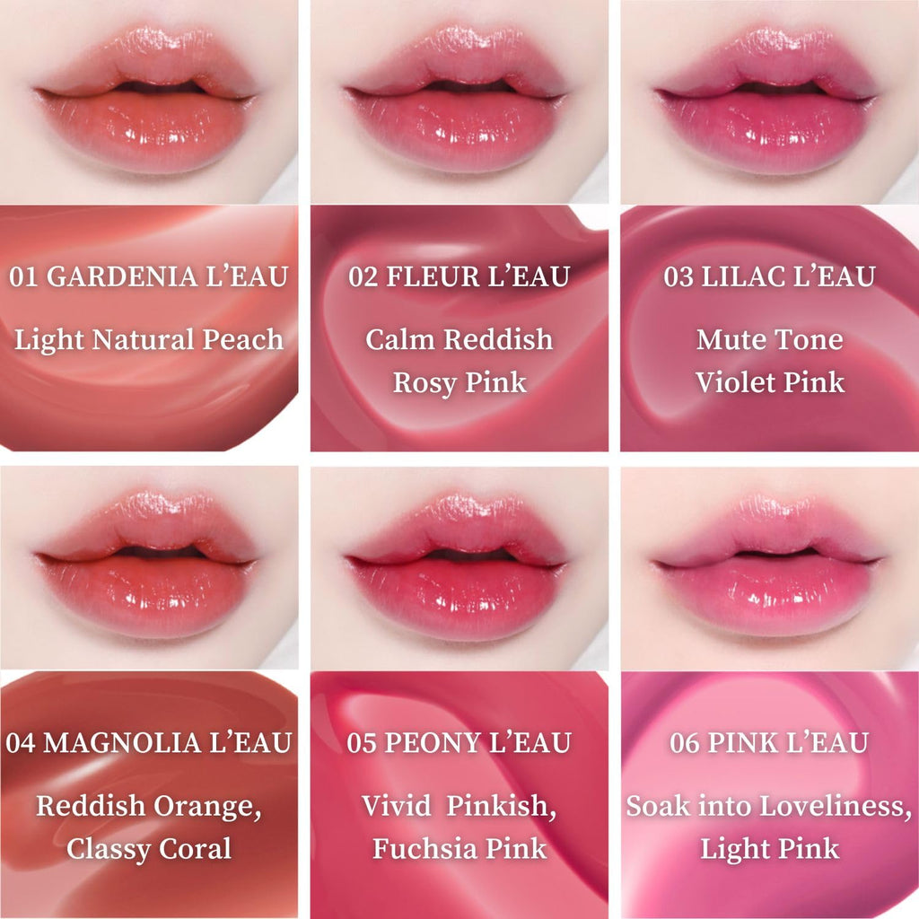 BBIA L’EAU Tint 05 Peony – Glossy Water Lip Stain | Long-Lasting Moisture & High Shine