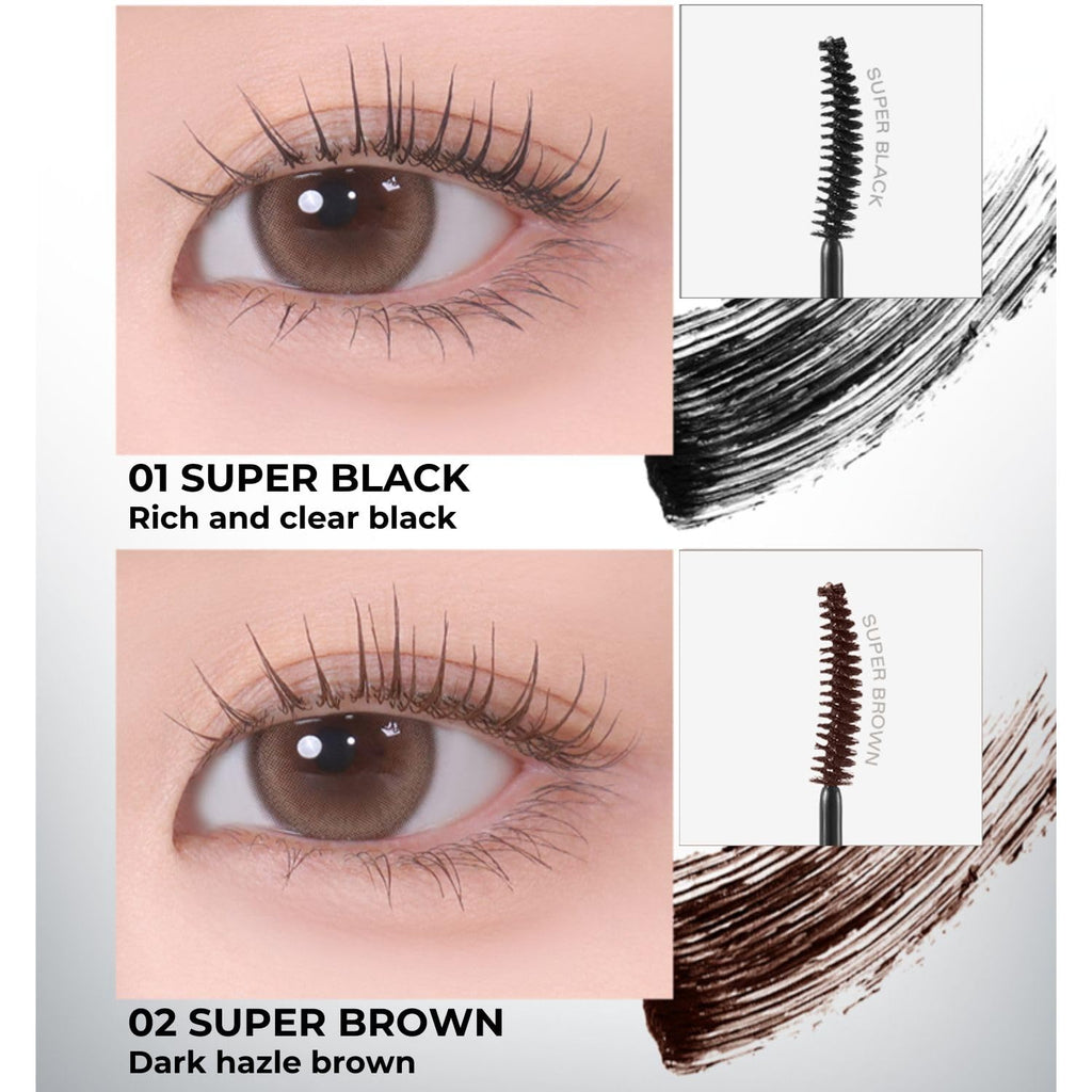 BBIA Never Die Mascara Extreme – Delicate Curl, Ultra Long-Lasting Fix, Natural Volume (01 SUPER BLACK)