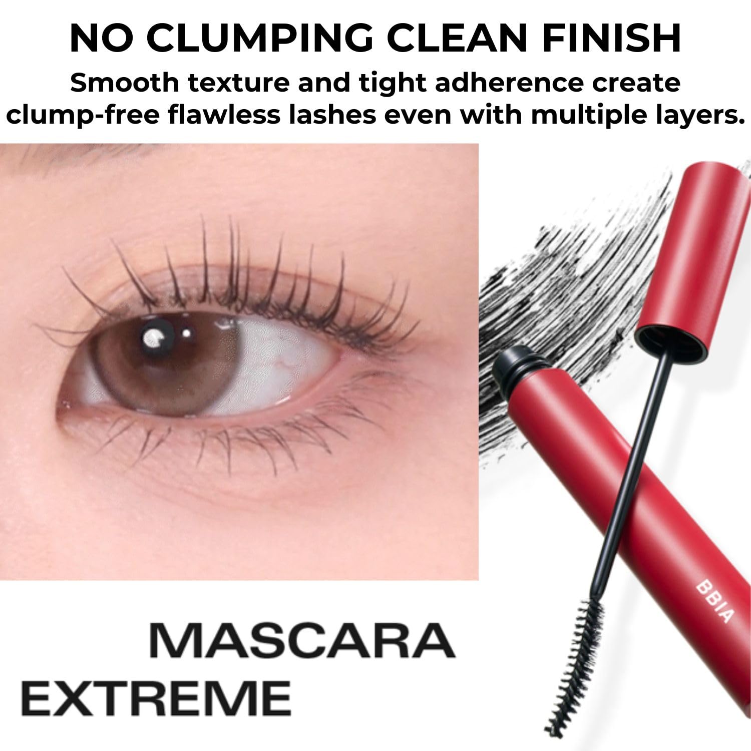 BBIA Never Die Mascara Extreme – Delicate Curl, Ultra Long-Lasting Fix, Natural Volume (01 SUPER BLACK)