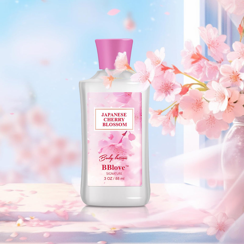 BBlove Japanese Cherry Blossom Gift Set – 2-Piece Travel Skincare Duo (3oz Lotion + 2.5oz Mist)