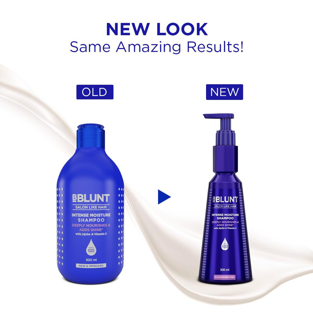 BBLUNT Intense Moisture Shampoo & Conditioner Duo – 300 ml + 250 g | Hydrating Hair Care