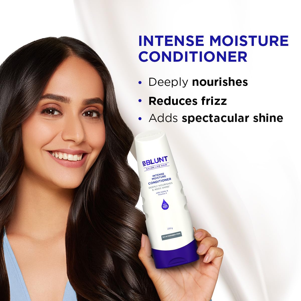 BBLUNT Intense Moisture Shampoo & Conditioner Duo – 300 ml + 250 g | Hydrating Hair Care