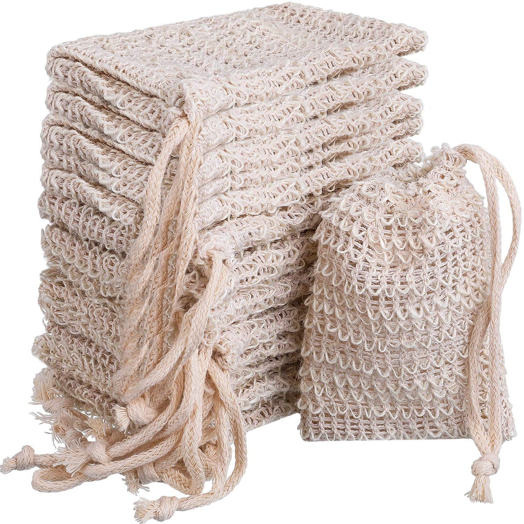 BBTO 15-Piece Soap Saver Bag | Exfoliating Sisal Mesh Pouch
