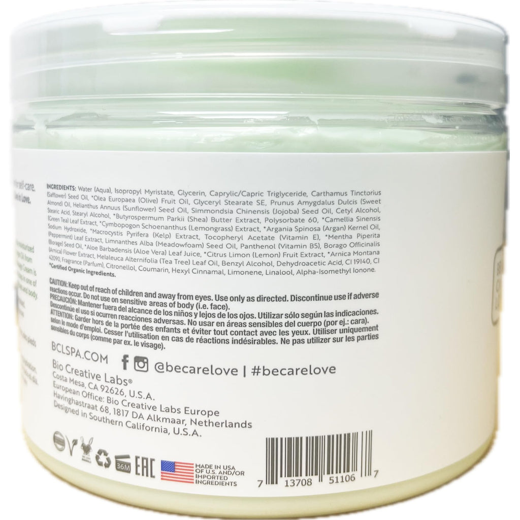 BCL SPA Massage Cream with Lemongrass + Green Tea – Hydrating Body Lotion, 16 oz