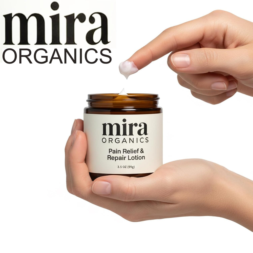 BDQBDQ Mira Organics Pain Relief Cream – Fast-Absorbing Magnesium & Arnica Lotion, Plant-Based, 3.5 oz