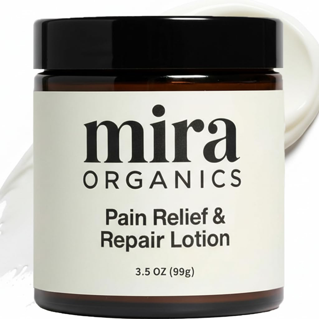 BDQBDQ Mira Organics Pain Relief Cream – Fast-Absorbing Magnesium & Arnica Lotion, Plant-Based, 3.5 oz