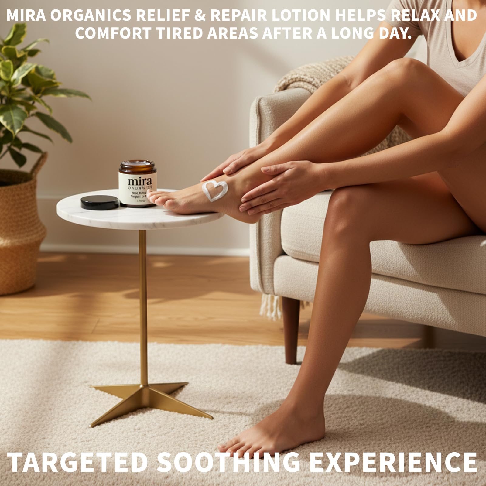BDQBDQ Mira Organics Pain Relief Cream – Fast-Absorbing Magnesium & Arnica Lotion, Plant-Based, 3.5 oz