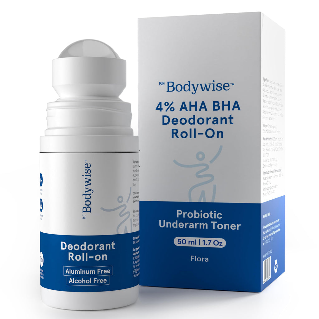 Be Bodywise Deodorant Roll On – Aluminum Free, Alcohol Free, AHA/BHA, Probiotic Freshness, Floral Scent (1.7 oz)