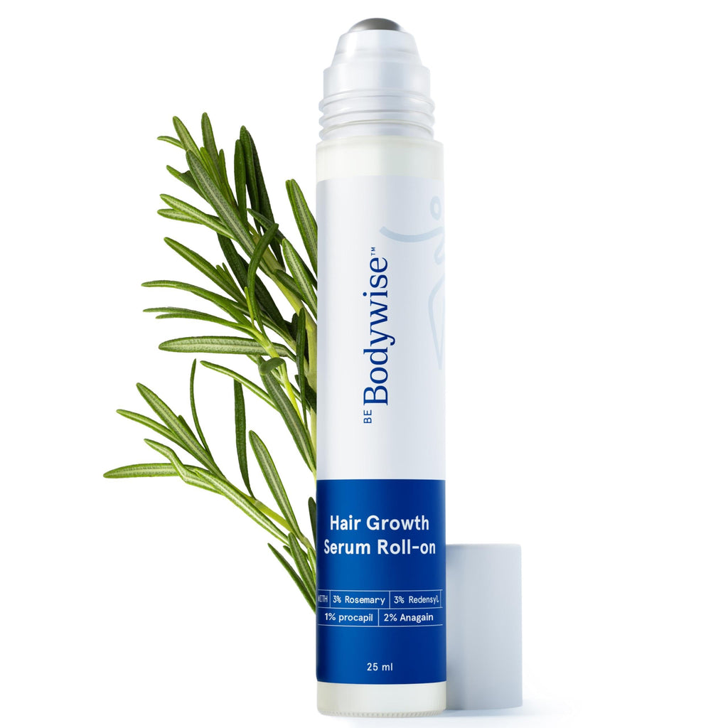 Be Bodywise Rosemary Hair Growth Serum Roll-On 25 ml | 3% Rosemary, 3% Redensyl & 2% Anagain | Paraben/Sulfate-Free