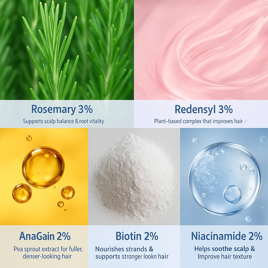 Be BodyWise Rosemary Hair Serum Roll-On 3% Rosemary for Thicker, Stronger Hair & Beard | 25ml | All Hair Types | TikTok Viral