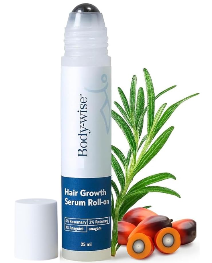 Be BodyWise Rosemary Hair Serum Roll-On 3% Rosemary for Thicker, Stronger Hair & Beard | 25ml | All Hair Types | TikTok Viral