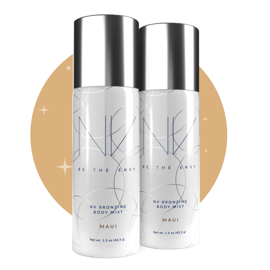 BE THE ENVY NV Bronzing Body Mist Maui – Buildable Coverage & Airbrush Finish | 2-Can Set