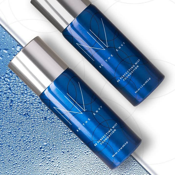 BE THE ENVY NV Perfecting Mist Foundation – Warm Sand | Hypoallergenic, Buildable Coverage, Airbrush Finish