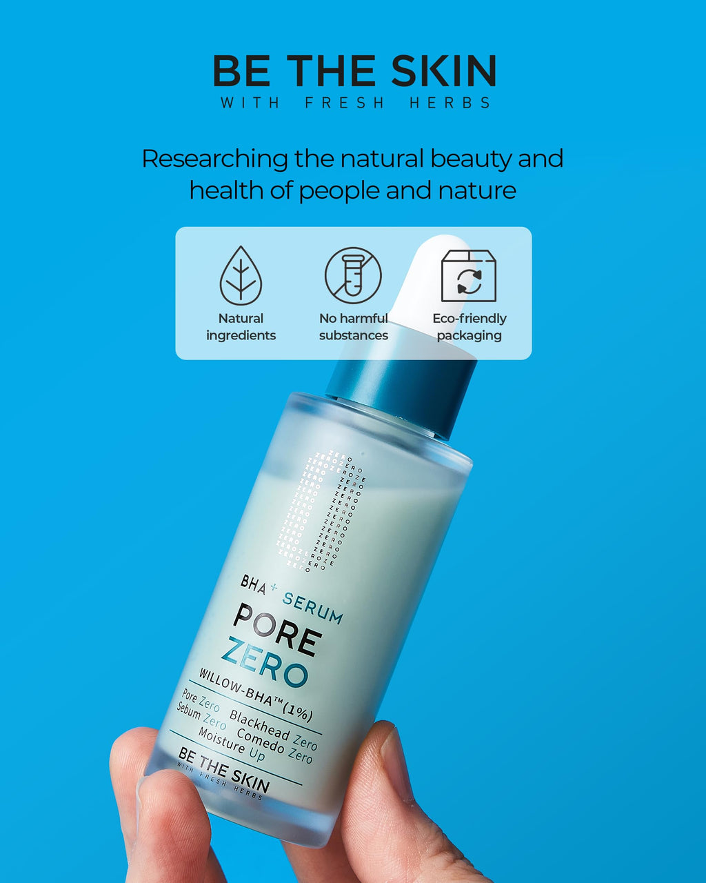 BE THE SKIN Pore Zero BHA Exfoliating Serum – Willow Bark BHA + AHA for Clear Pores & Refined Texture