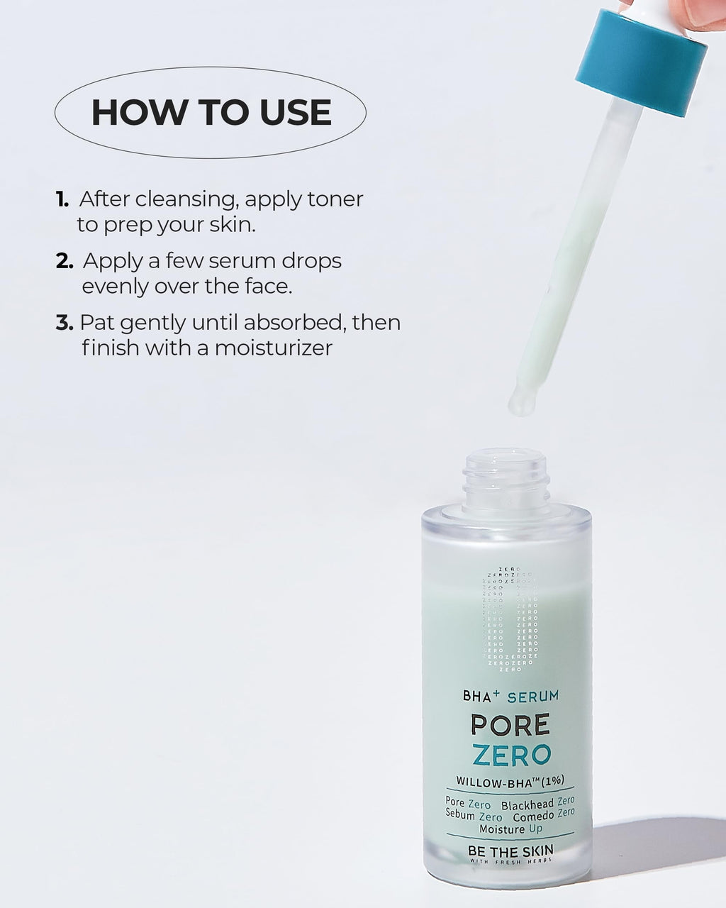 BE THE SKIN Pore Zero BHA Exfoliating Serum – Willow Bark BHA + AHA for Clear Pores & Refined Texture