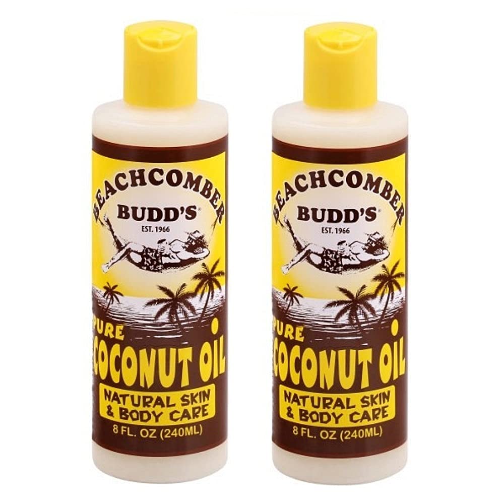 Beachcomber Budd's Pure Coconut Oil 8 oz Scented - 2-Pack | Deep Moisture for Skin & Hair