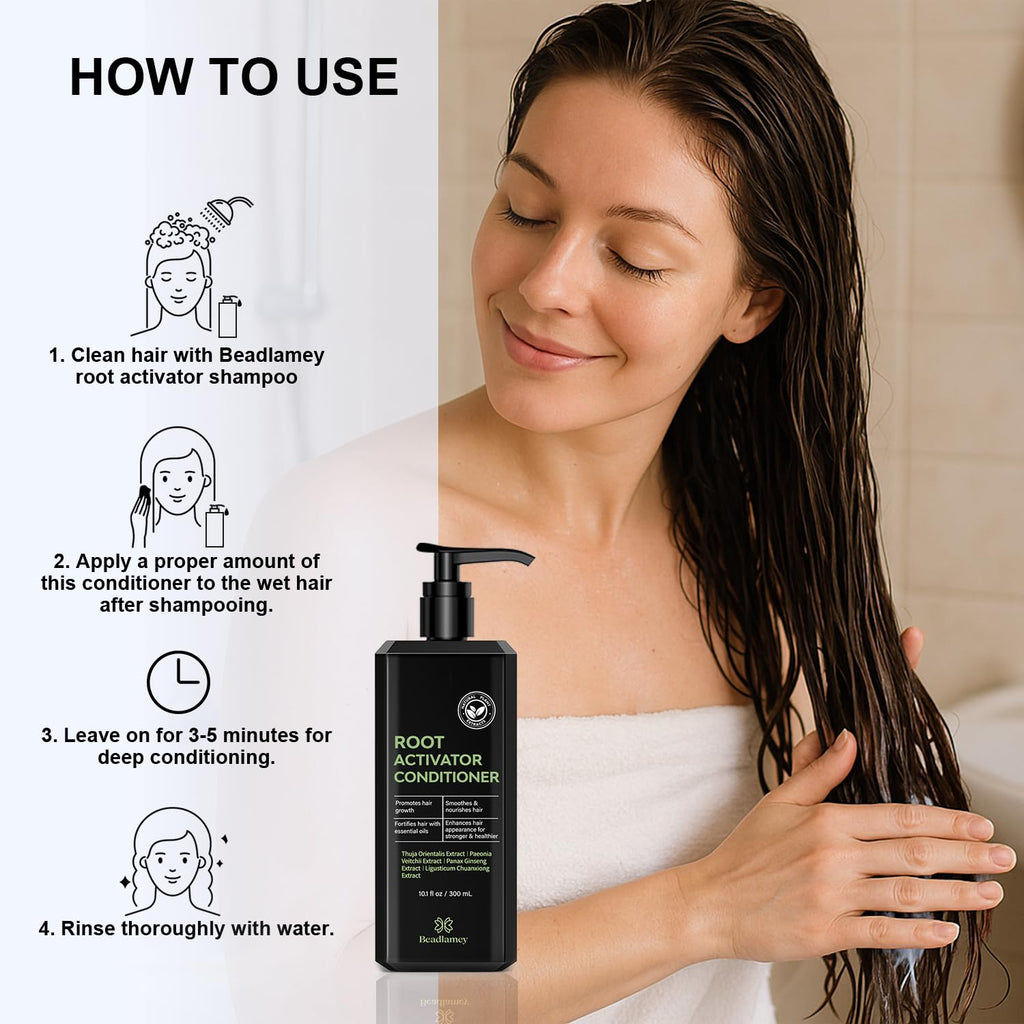 Beadlamey Root Activator Conditioner – Hair Growth for Men & Women, 10.1 fl oz
