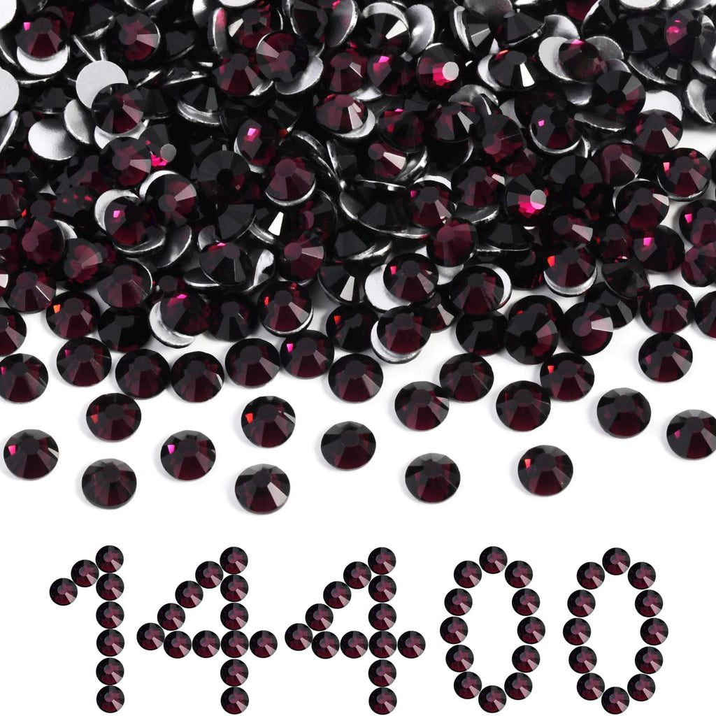 Beadsland Burgundy Rhinestones SS10 2.7-2.9mm Bulk 14400pcs for Nails & Crafts