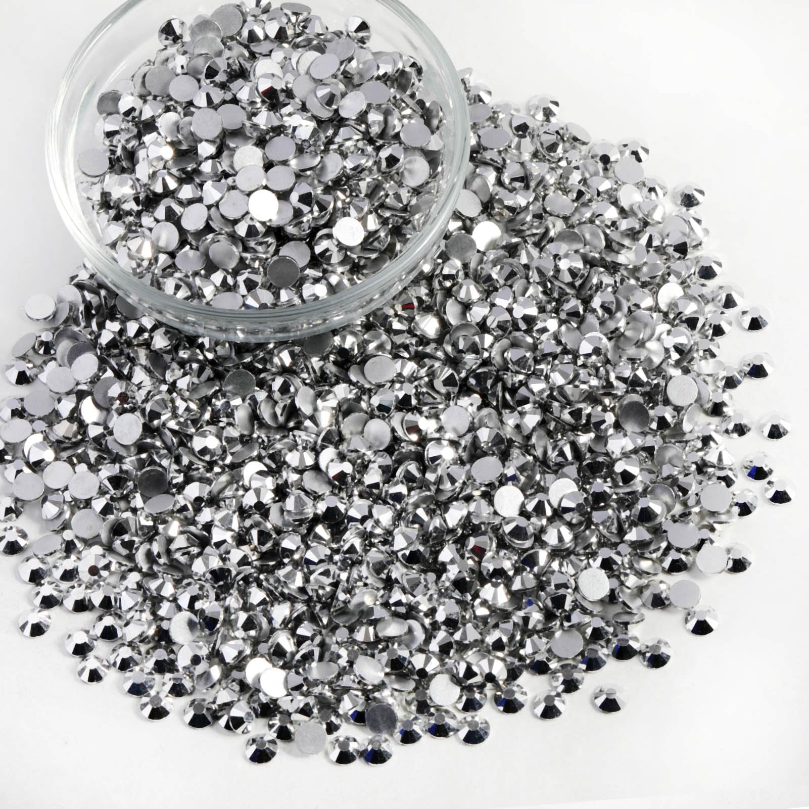 Beadsland Flatback Rhinestones Bulk SS10 2.7-2.9mm 14400pcs Silver Hematite