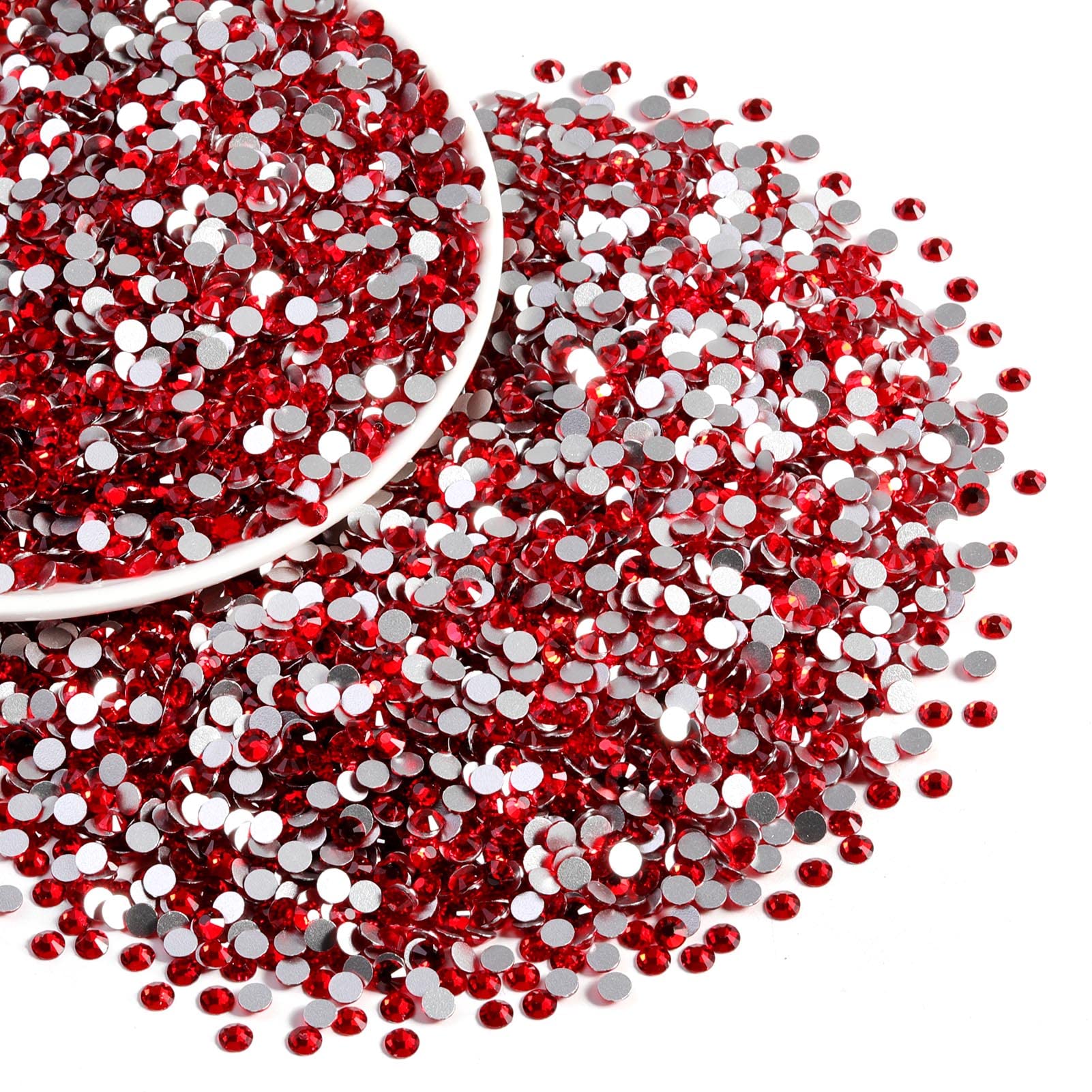 BEADSLAND Flatback Rhinestones Bulk SS8 Light Siam 2.3-2.5mm – 14,400 pcs