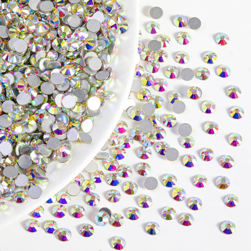 BEADSLAND Flatback Rhinestones Bulk 14,400pcs SS10 Crystal AB 2.7–2.9mm