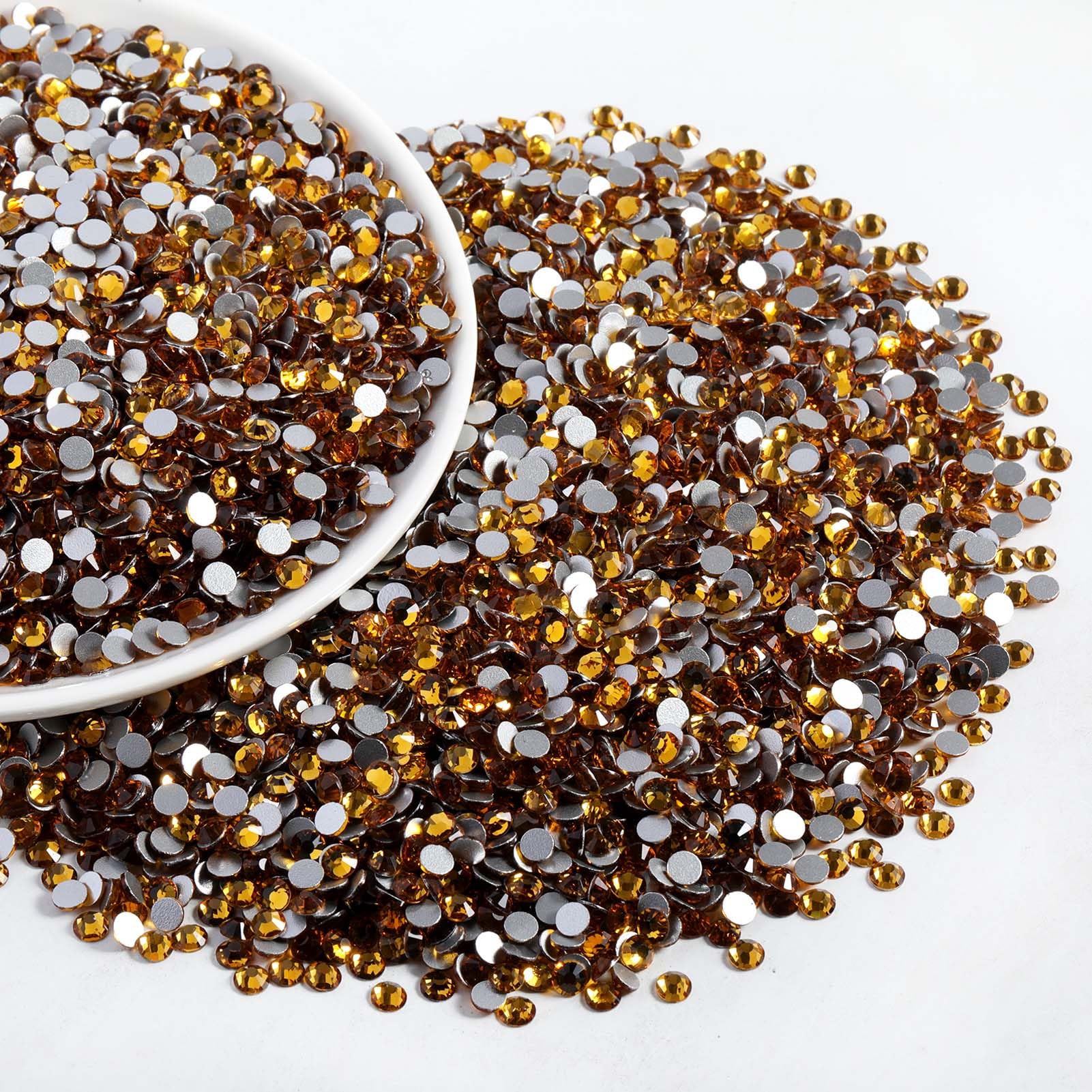 Beadsland Flatback Topaz Rhinestones SS6 1.9-2.1mm | 14,400pc Bulk for Nails & Crafts