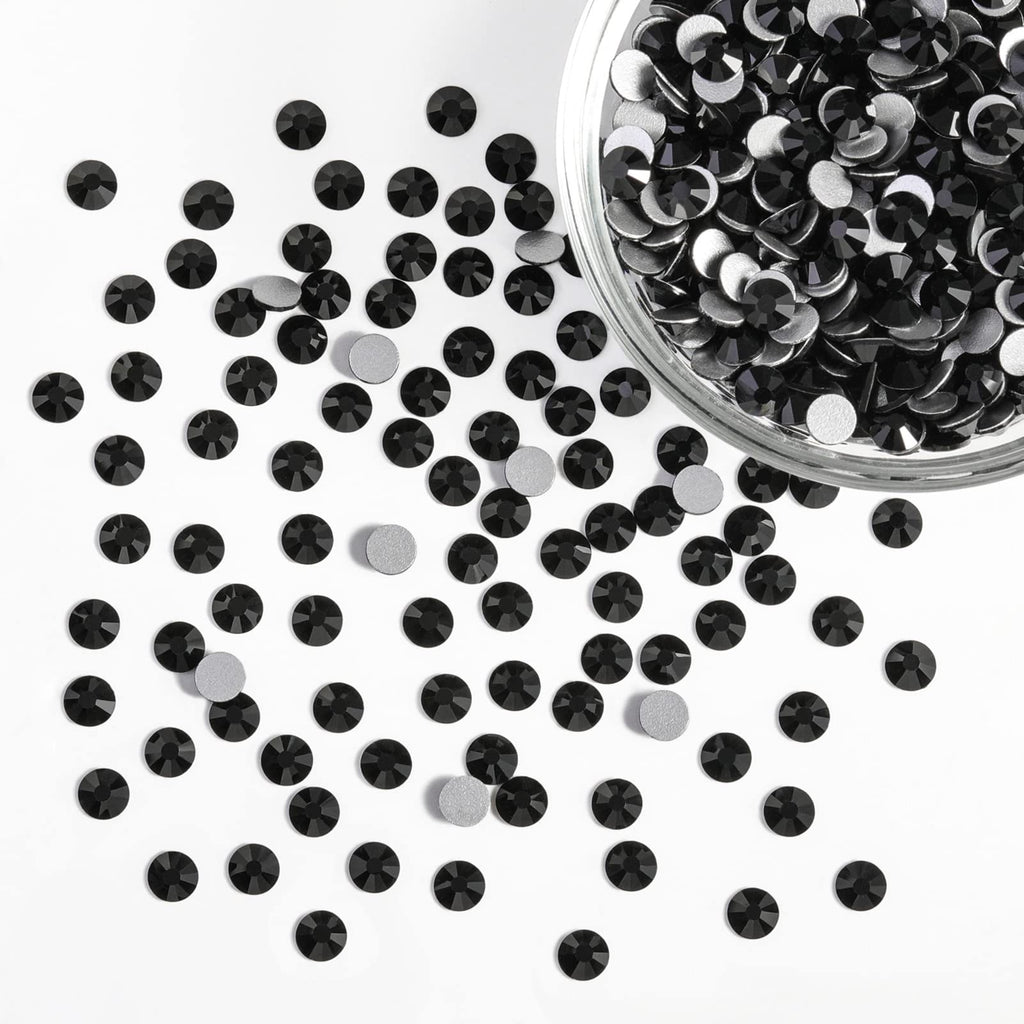 BEADSLAND Beadsland Flatback Rhinestones Bulk – 14,400 pcs Jet Black SS10 2.7-2.9mm