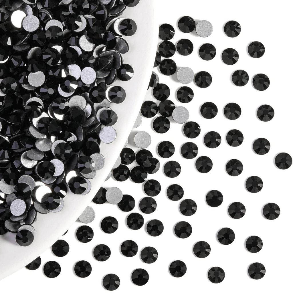 BEADSLAND Flatback Rhinestones Bulk – 14400pcs Jet Black SS8 2.3–2.5mm for Nails & Crafts