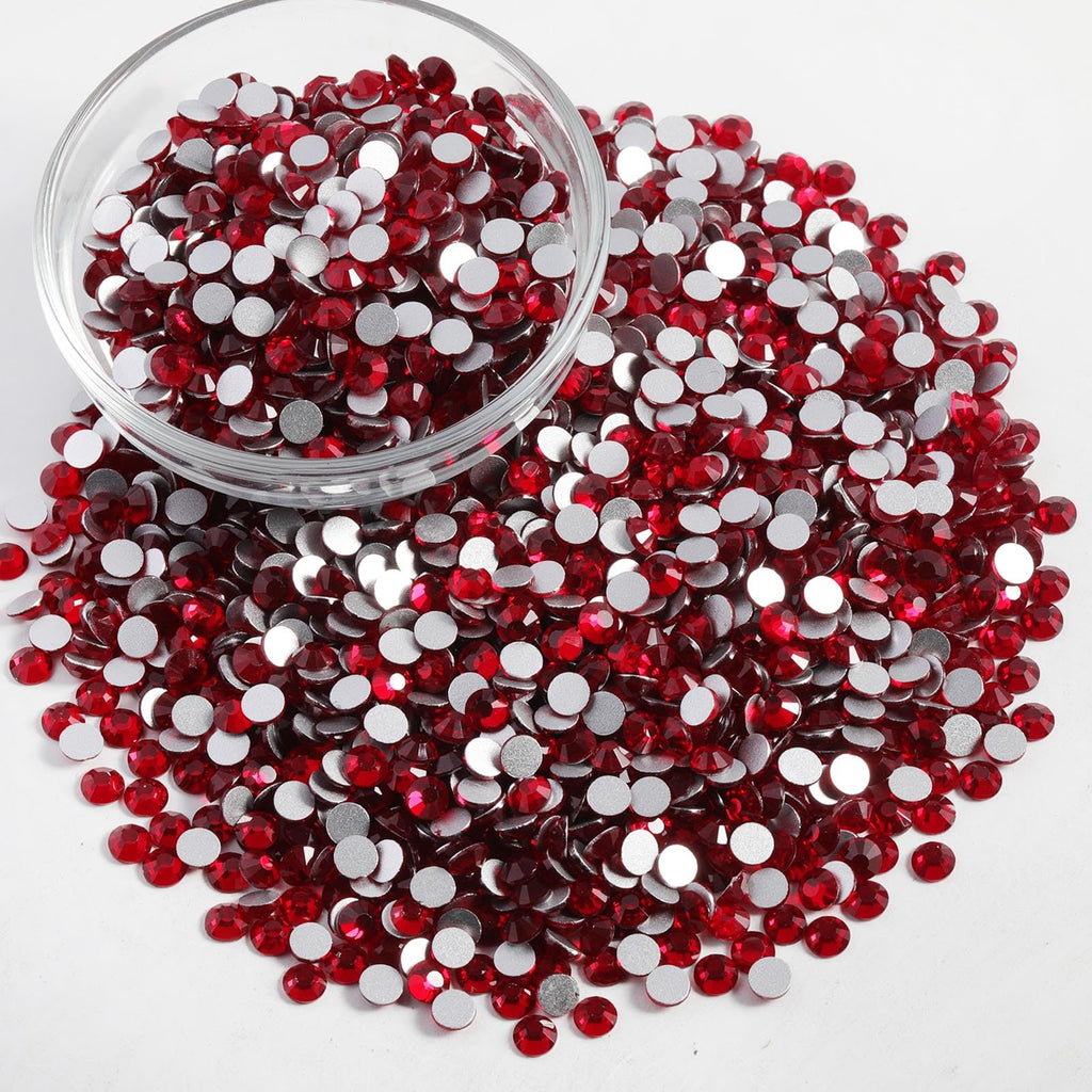 BEADSLAND Beadsland Flatback Rhinestones Bulk – 14,400 Crystal Siam SS6 1.9–2.1mm