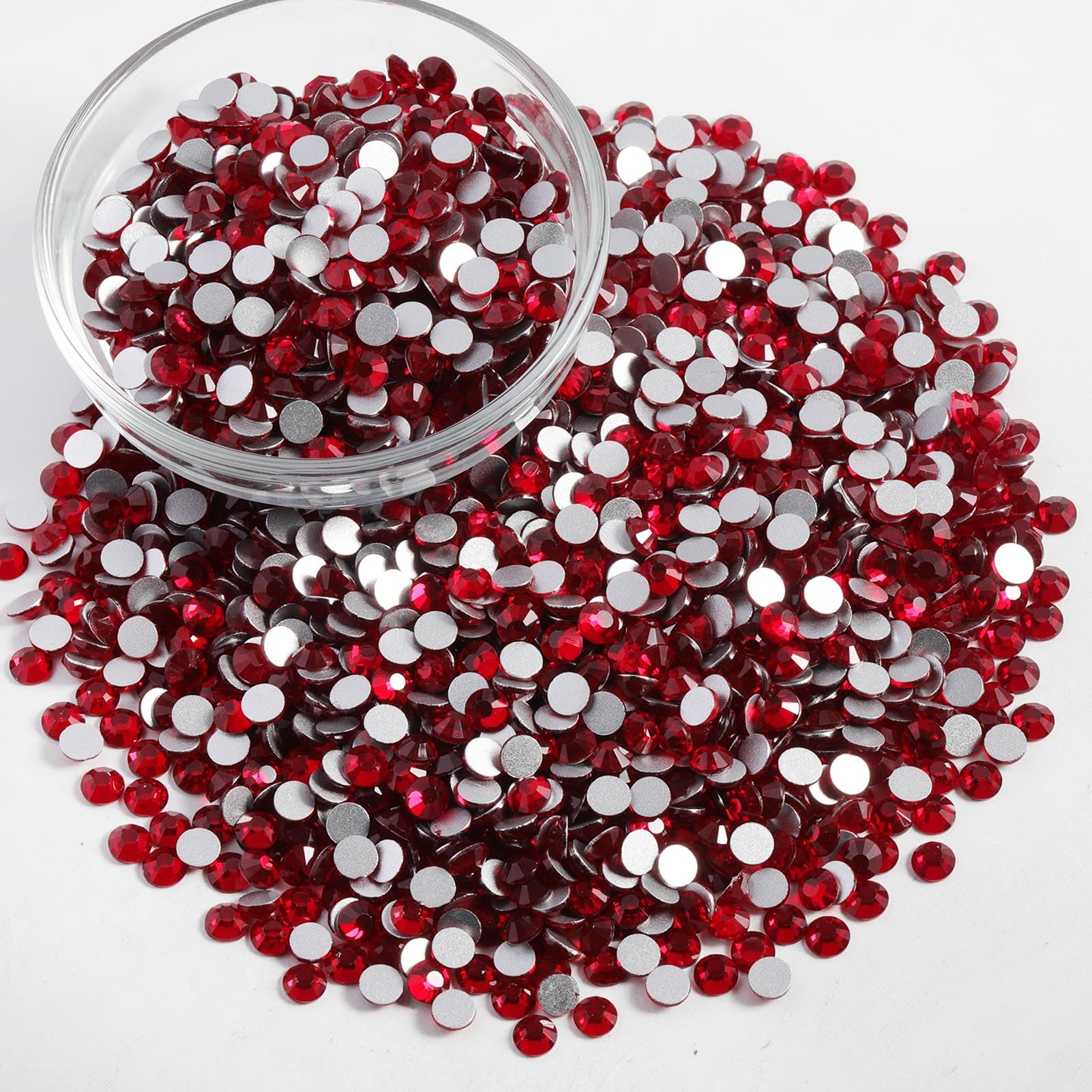 BEADSLAND Beadsland Flatback Rhinestones Bulk – 14,400 Crystal Siam SS6 1.9–2.1mm