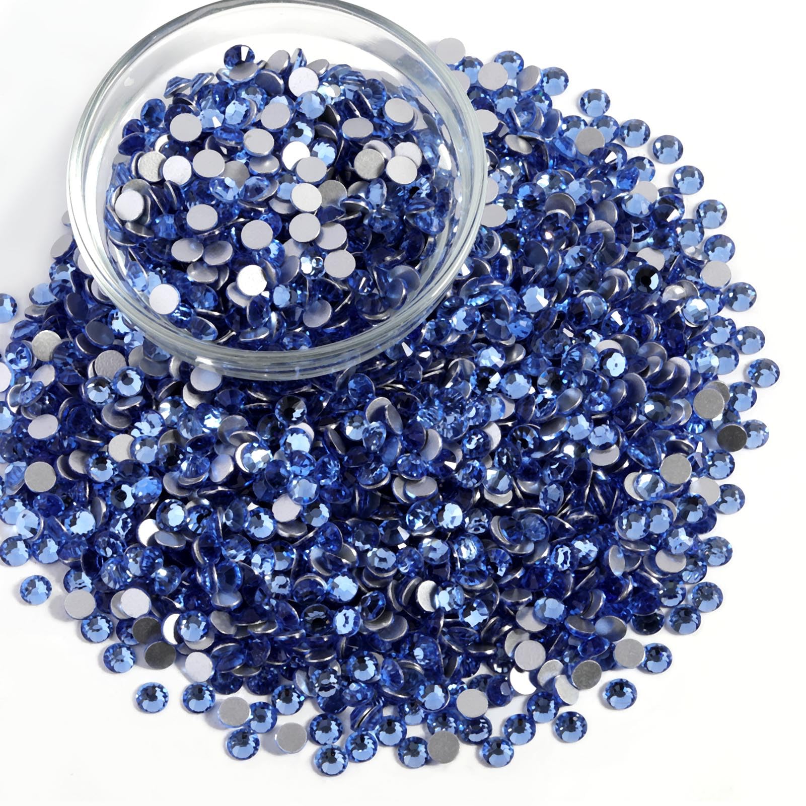 BEADSLAND Flatback Rhinestones Bulk – Light Sapphire SS10 2.7-2.9mm, 14,400 pcs