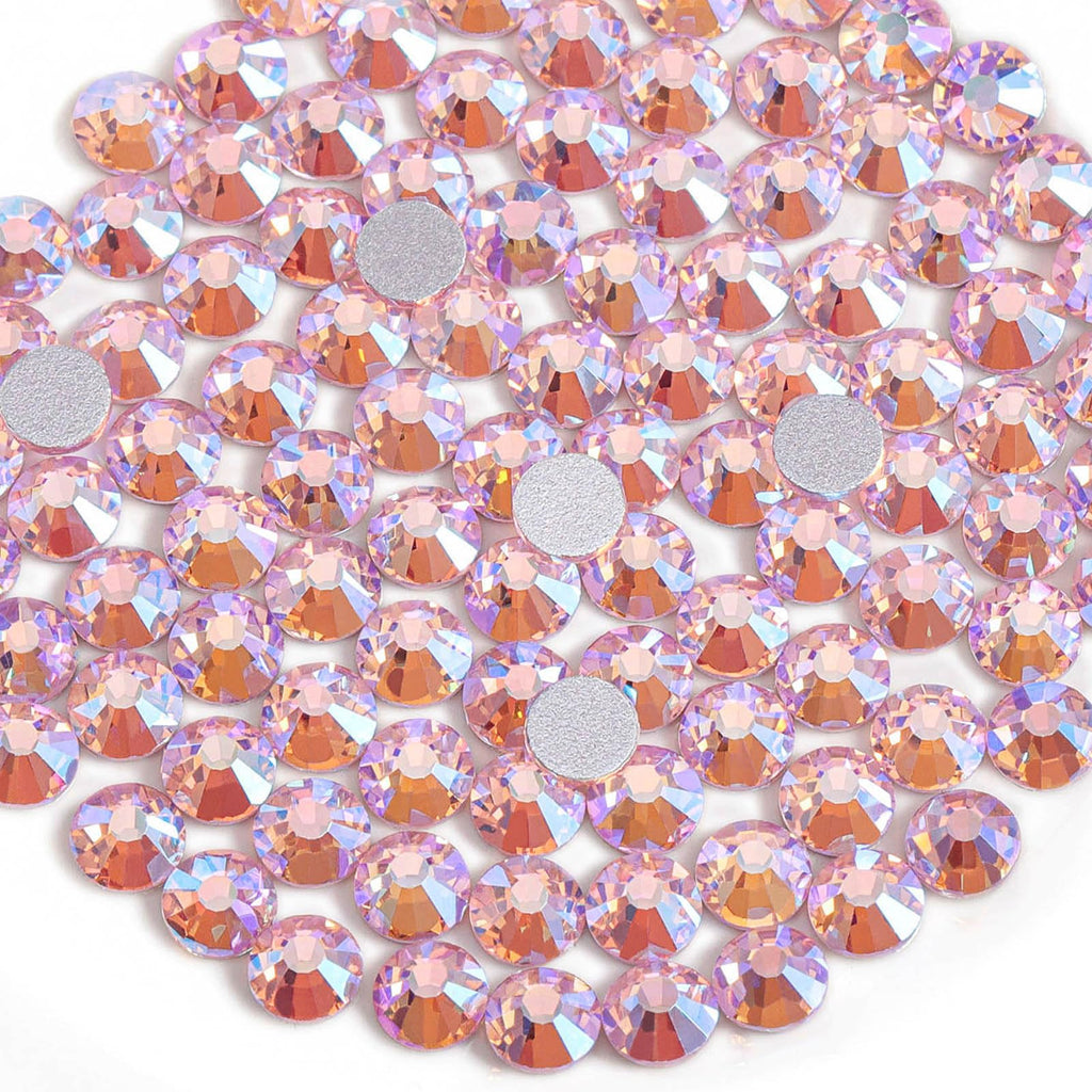 Beadsland 576pcs Light Pink AB Flatback Rhinestones – SS30 6.3–6.5mm for Nail Art & Crafts