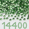 BEADSLAND 14400pcs Flatback Green Rhinestones SS10 2.7-2.9mm for Nails, Crafts & DIY