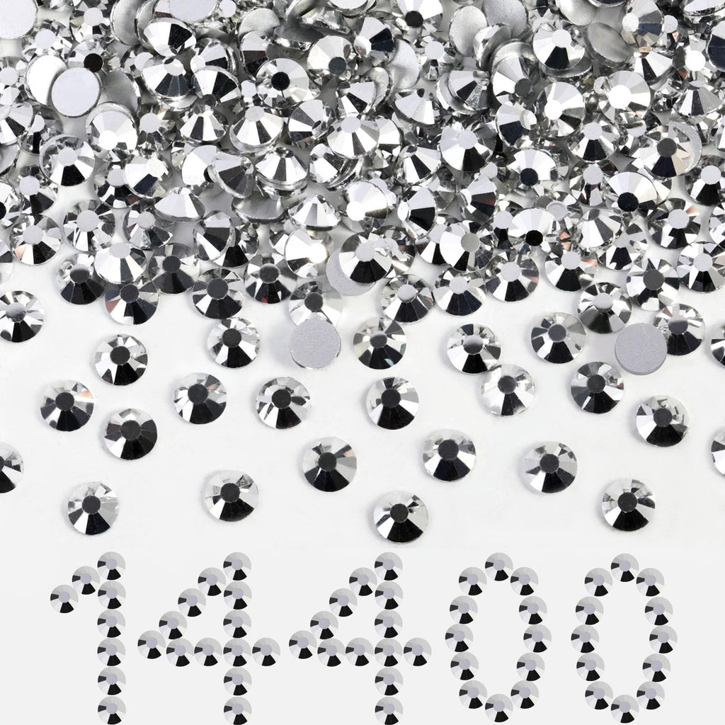 Beadsland Flatback Rhinestones Bulk SS10 2.7-2.9mm 14400pcs Silver Hematite