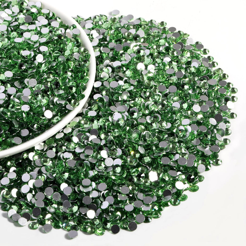BEADSLAND 14400pcs Flatback Green Rhinestones SS10 2.7-2.9mm for Nails, Crafts & DIY