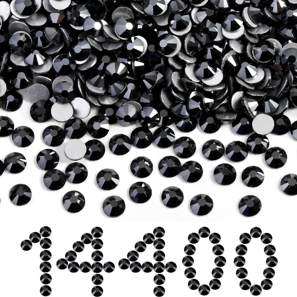 Beadsland Flatback Rhinestones Bulk – 14,400 SS10 Jet Hematite 2.7-2.9mm for Nails, Crafts, and Fashion