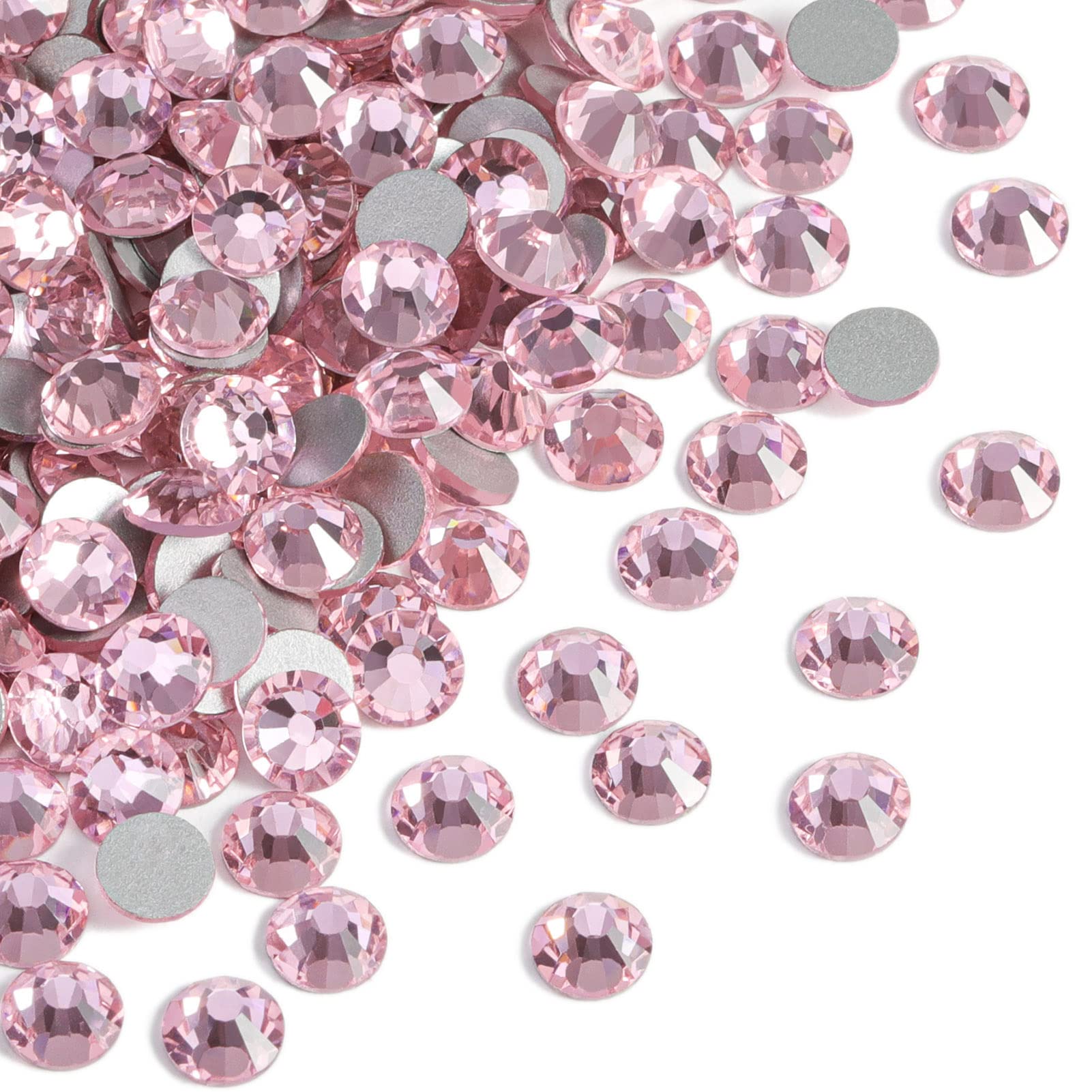 Beadsland Light Pink 10mm SS50 Flat Back Crystal Rhinestones – 144pcs for Nail Art & Craft
