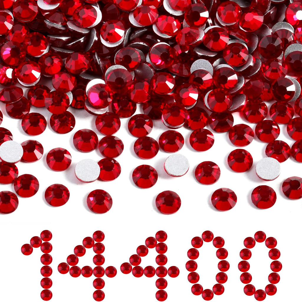 BEADSLAND Beadsland Flatback Rhinestones Bulk – 14,400 Crystal Siam SS6 1.9–2.1mm
