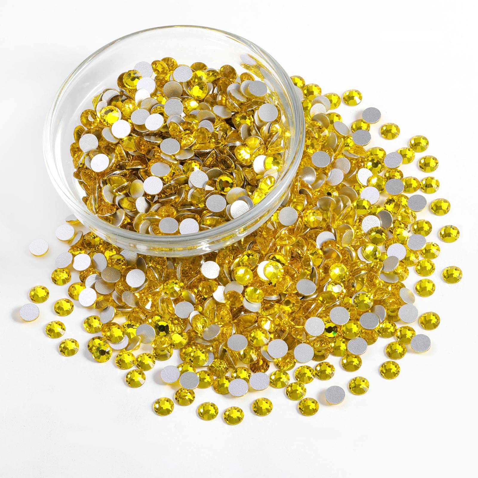 Beadsland Flatback Rhinestones Bulk – 14,400 Yellow SS10 2.7-2.9mm for Nails, Crafts, Clothes