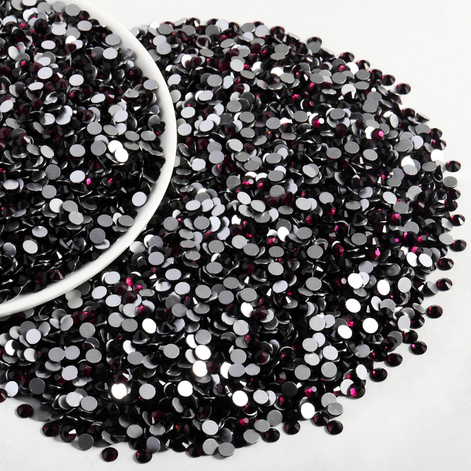 Beadsland Burgundy Rhinestones SS10 2.7-2.9mm Bulk 14400pcs for Nails & Crafts