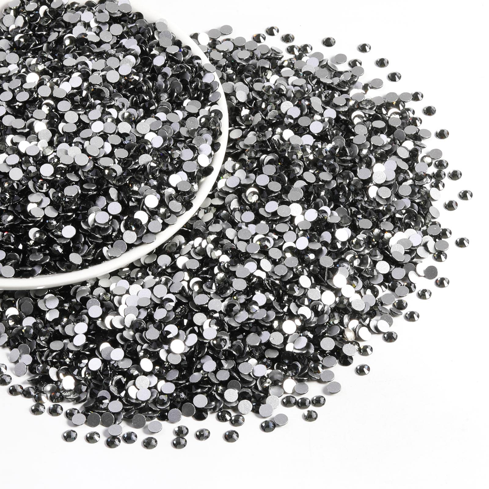 Beadsland Flatback Rhinestones Bulk – 14,400 Gray SS10 2.7-2.9mm for Nails & DIY