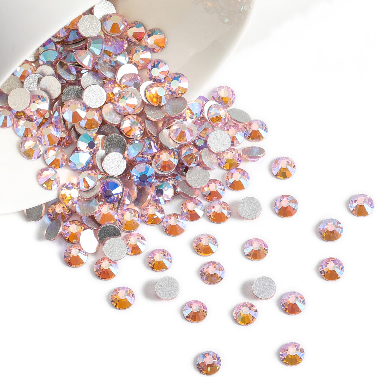 Beadsland 2880 Light Pink AB Flat Back Rhinestones SS16 3.8-4.0mm for Nail Art & Crafts