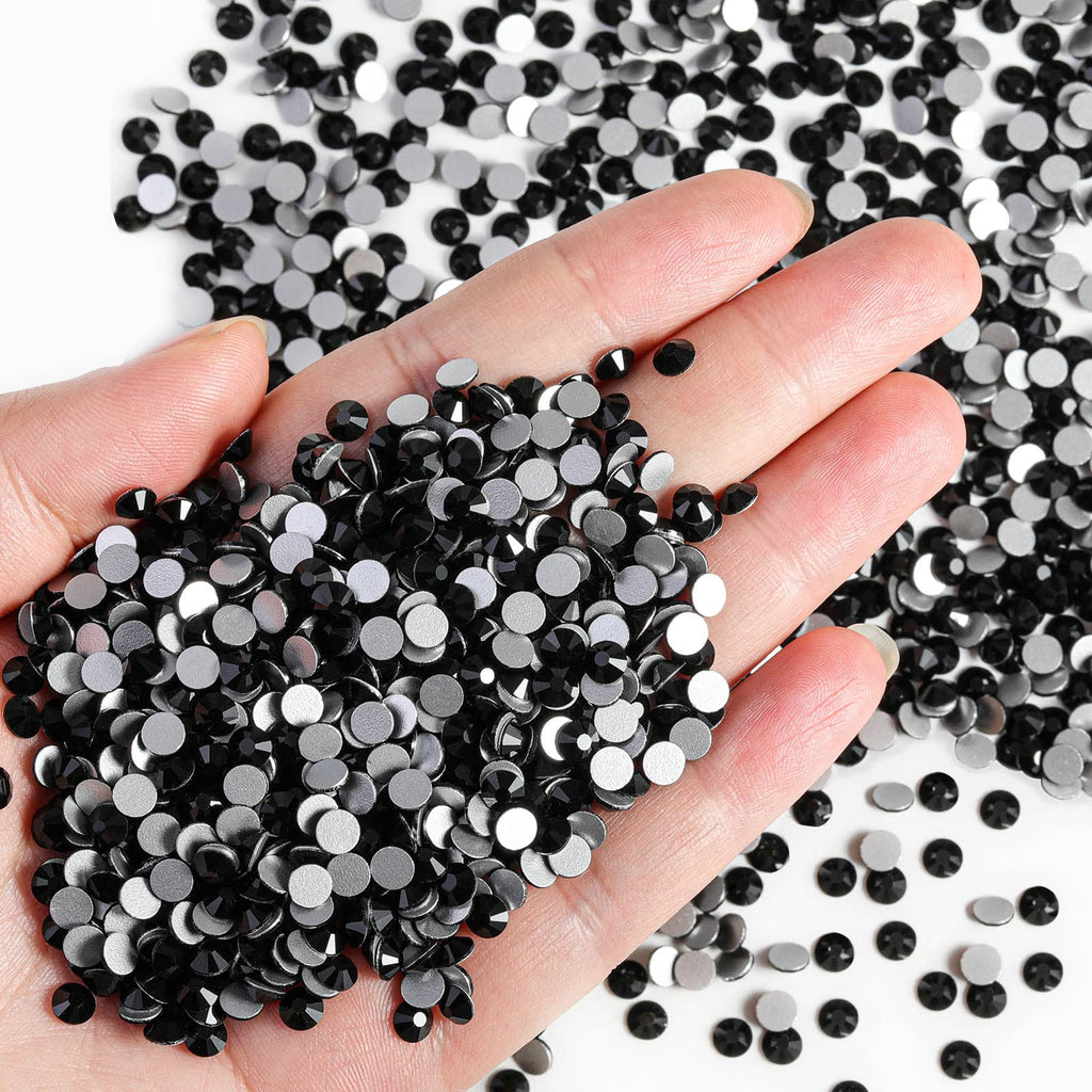 BEADSLAND Beadsland Flatback Rhinestones Bulk – 14,400 pcs Jet Black SS10 2.7-2.9mm