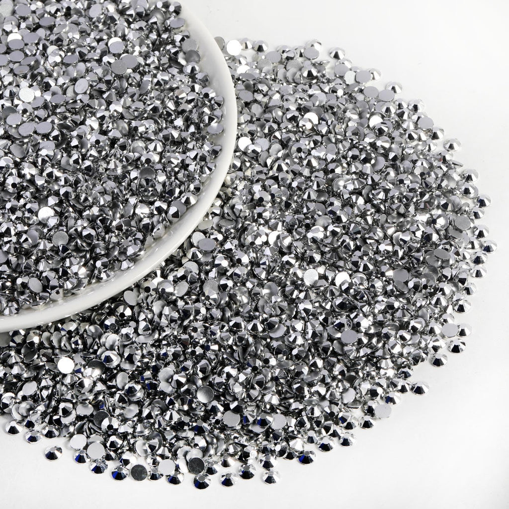 Beadsland Flatback Rhinestones Bulk SS10 2.7-2.9mm 14400pcs Silver Hematite