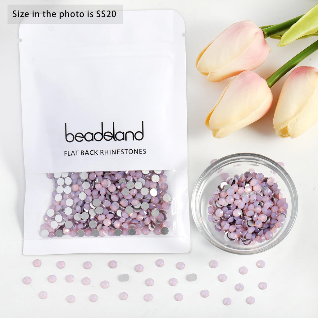 Beadsland 1440pcs Light Rose Opal Flat-Back Rhinestones SS20 4.6–4.8mm for Nail Art & Crafts
