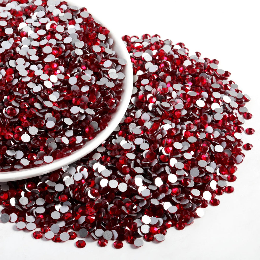 BEADSLAND Beadsland Flatback Rhinestones Bulk – 14,400 Crystal Siam SS6 1.9–2.1mm