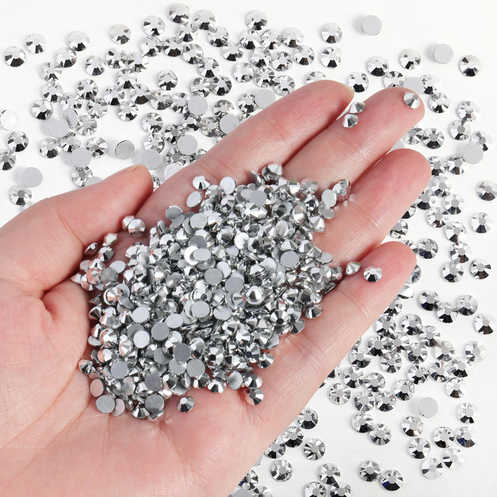 Beadsland Flatback Rhinestones Bulk SS10 2.7-2.9mm 14400pcs Silver Hematite